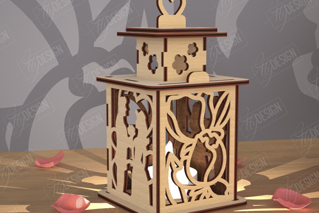 Intra απο ξύλο plywood 3mm-4mm πάχος – Φανάρι του Αγίου Βαλεντίνου | Λάμπα σκιών Δίασταση  20x20 cm INTRAFABR-110263291