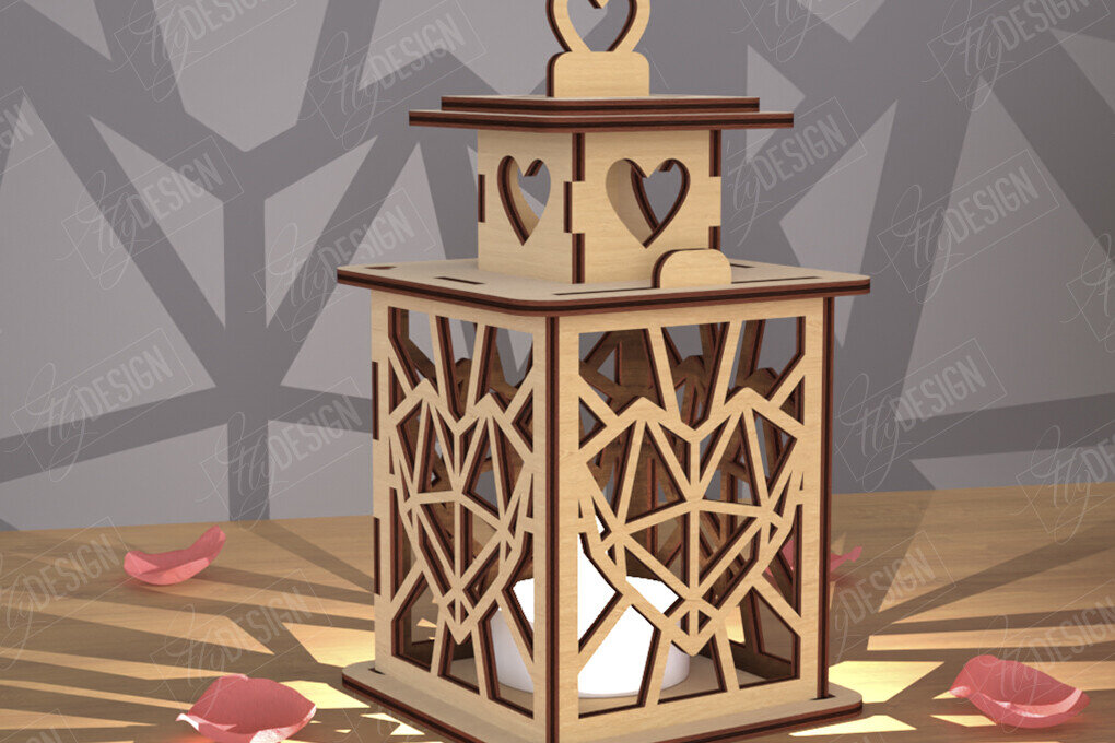 Intra απο ξύλο plywood 3mm-4mm πάχος – Φανάρι του Αγίου Βαλεντίνου | Λάμπα σκιών Δίασταση  20x20 cm INTRAFABR-110263311