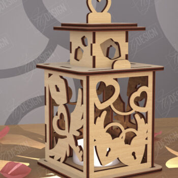 Intra απο ξύλο plywood 3mm-4mm πάχος – Φανάρι του Αγίου Βαλεντίνου | Λάμπα σκιών Δίασταση  20x20 cm INTRAFABR-110263322 - Image 1