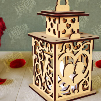 Intra απο ξύλο plywood 3mm-4mm πάχος – Φανάρι του Αγίου Βαλεντίνου | Λάμπα σκιών Δίασταση  20x20 cm INTRAFABR-110187565 - Image 1