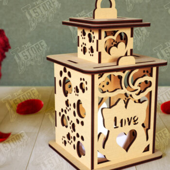 Intra απο ξύλο plywood 3mm-4mm πάχος – Φανάρι του Αγίου Βαλεντίνου | Λάμπα σκιών Δίασταση  20x20 cm INTRAFABR-110187569 - Image 1