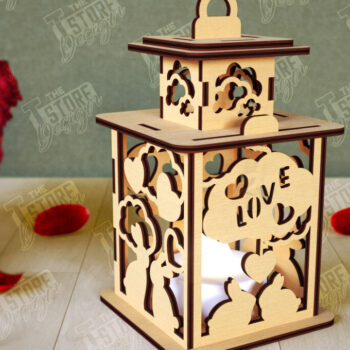 Intra απο ξύλο plywood 3mm-4mm πάχος – Φανάρι του Αγίου Βαλεντίνου | Λάμπα σκιών Δίασταση  20x20 cm INTRAFABR-110187573 - Image 1