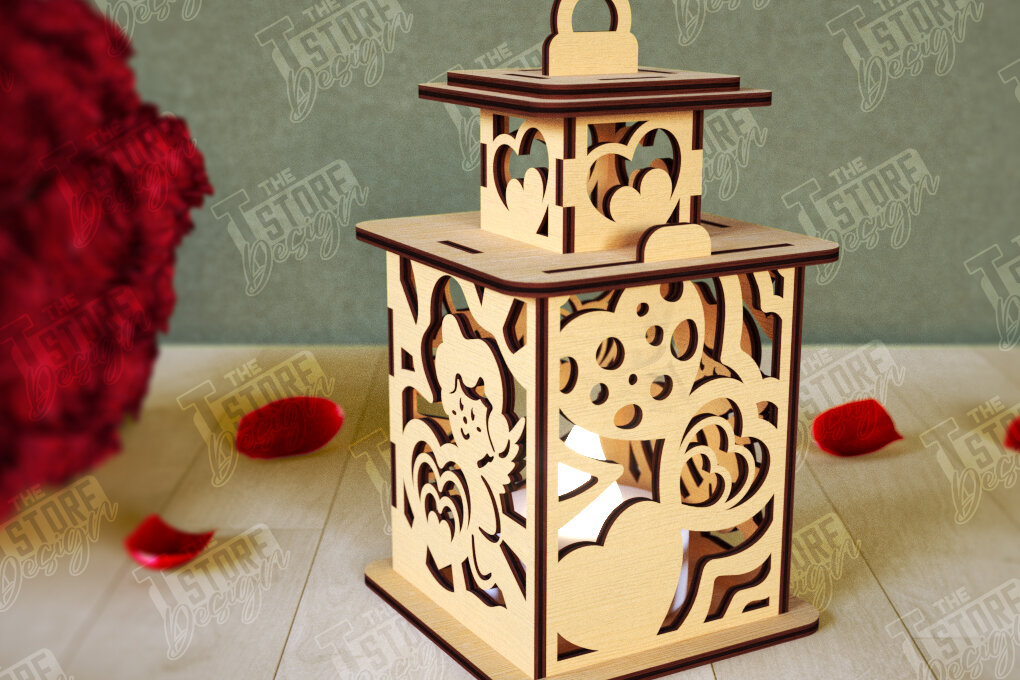 Intra απο ξύλο plywood 3mm-4mm πάχος – Φανάρι του Αγίου Βαλεντίνου | Λάμπα σκιών Δίασταση  20x20 cm INTRAFABR-110187583