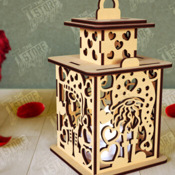 Intra απο ξύλο plywood 3mm-4mm πάχος – Φανάρι του Αγίου Βαλεντίνου | Λάμπα σκιών Δίασταση  20x20 cm INTRAFABR-110187592 - Image 1