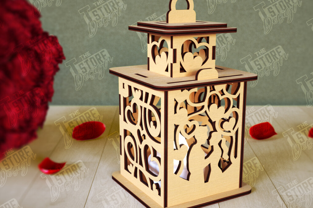 Intra απο ξύλο plywood 3mm-4mm πάχος – Φανάρι του Αγίου Βαλεντίνου | Λάμπα σκιών Δίασταση 20x20 cm INTRAFABR-110187540