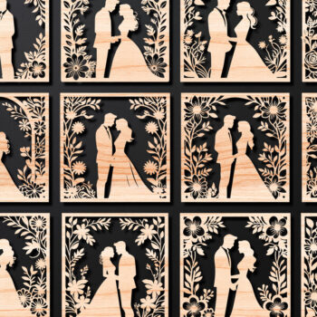 Intra απο ξύλο plywood 3mm-4mm πάχος – Πάνελ αρχείου κοπής με λέιζερ για την ημέρα του Αγίου Βαλεντίνου Δίασταση  20x20 cm INTRAFABR-112342491 - Image 1