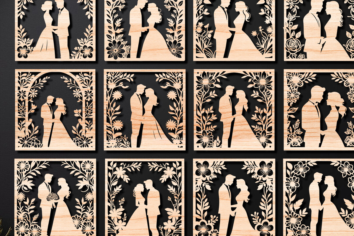 Intra απο ξύλο plywood 3mm-4mm πάχος – Πάνελ αρχείου κοπής με λέιζερ για την ημέρα του Αγίου Βαλεντίνου Δίασταση  20x20 cm INTRAFABR-112342491