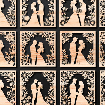 Intra απο ξύλο plywood 3mm-4mm πάχος – Πάνελ αρχείου κοπής με λέιζερ για την ημέρα του Αγίου Βαλεντίνου Δίασταση  20x20 cm INTRAFABR-112342504 - Image 1