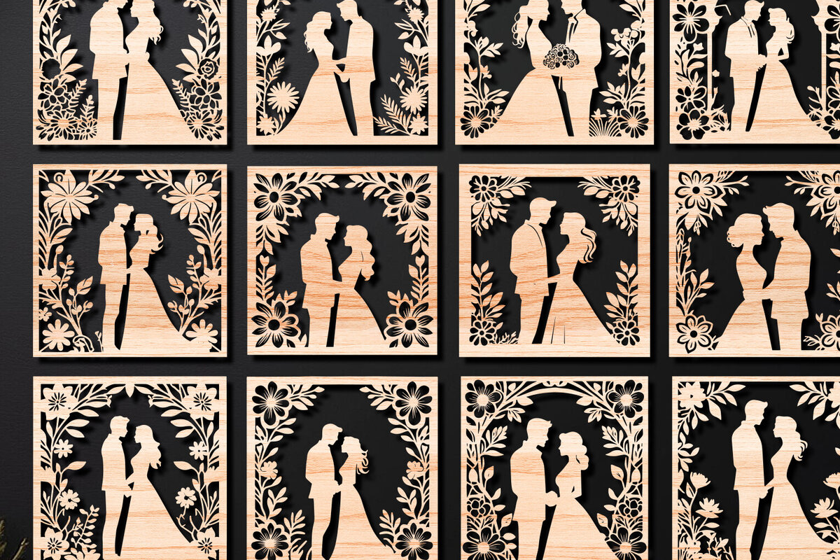 Intra απο ξύλο plywood 3mm-4mm πάχος – Πάνελ αρχείου κοπής με λέιζερ για την ημέρα του Αγίου Βαλεντίνου Δίασταση  20x20 cm INTRAFABR-112342504