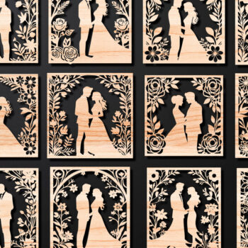 Intra απο ξύλο plywood 3mm-4mm πάχος – Πάνελ αρχείου κοπής με λέιζερ για την ημέρα του Αγίου Βαλεντίνου Δίασταση  20x20 cm INTRAFABR-112342513 - Image 1