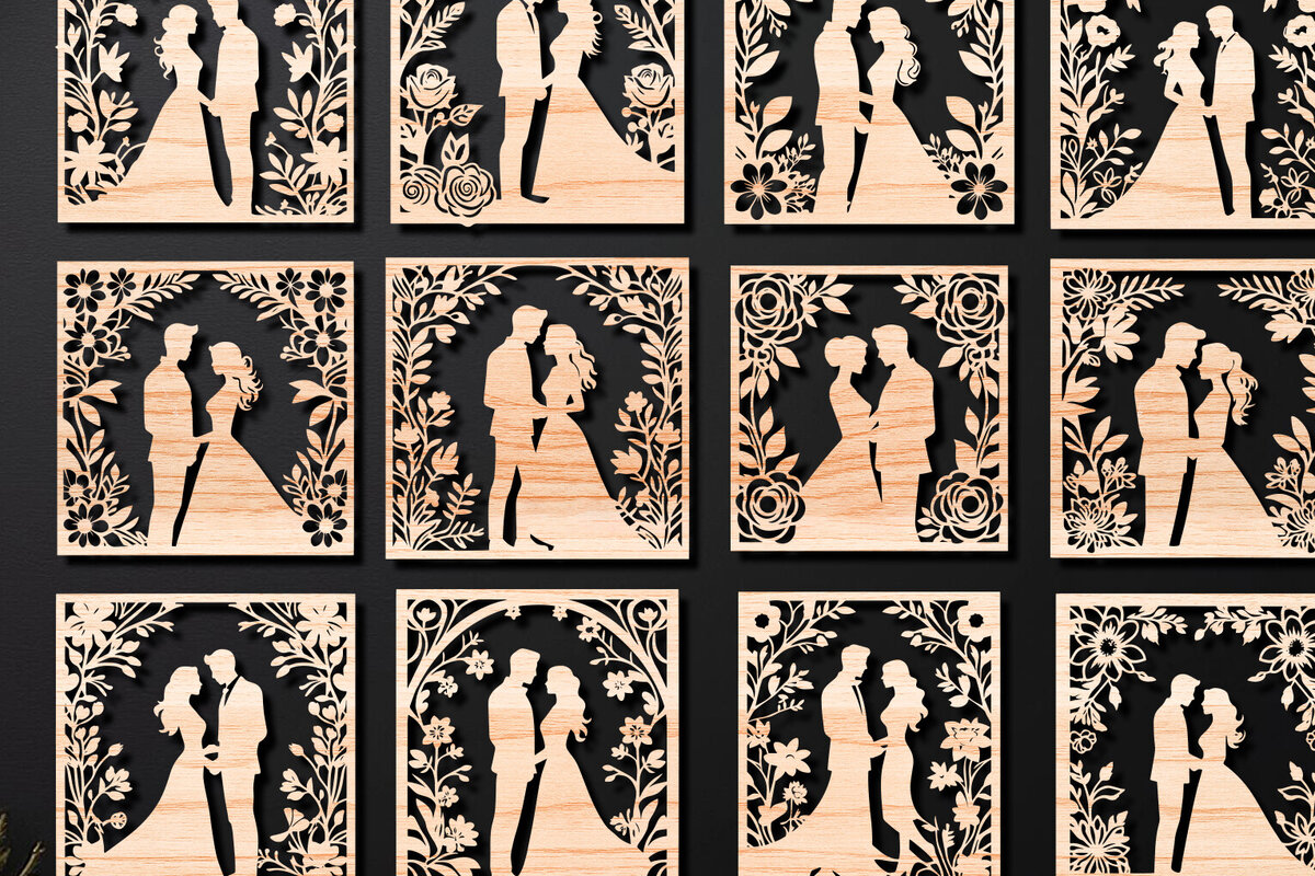 Intra απο ξύλο plywood 3mm-4mm πάχος – Πάνελ αρχείου κοπής με λέιζερ για την ημέρα του Αγίου Βαλεντίνου Δίασταση  20x20 cm INTRAFABR-112342513