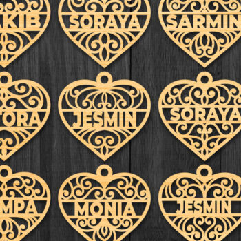 Intra απο ξύλο plywood 3mm-4mm πάχος – Στολίδια κοπής με λέιζερ για την ημέρα του Αγίου Βαλεντίνου Δίασταση  20x20 cm INTRAFABR-87699331 - Image 1