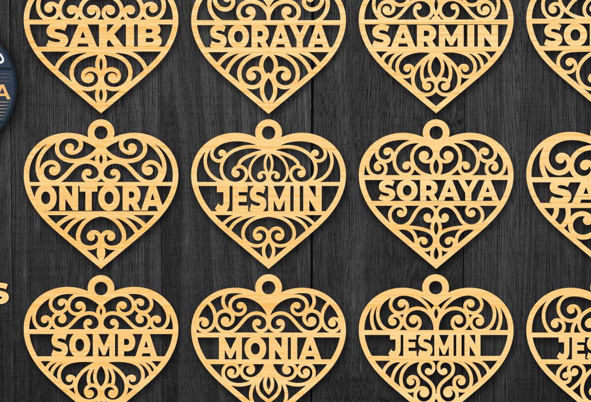 Intra απο ξύλο plywood 3mm-4mm πάχος – Στολίδια κοπής με λέιζερ για την ημέρα του Αγίου Βαλεντίνου Δίασταση  20x20 cm INTRAFABR-87699331