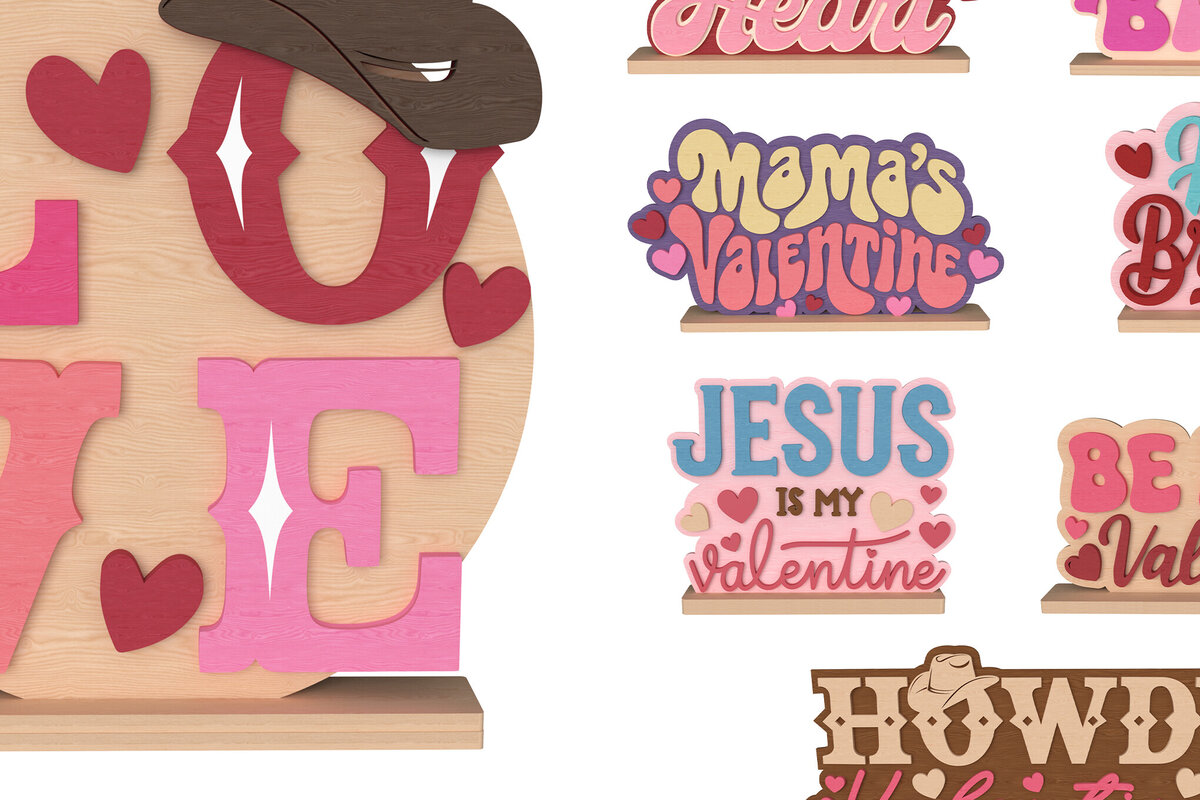 Intra απο ξύλο plywood 3mm-4mm πάχος – Πακέτο λέιζερ για την ημέρα του Αγίου Βαλεντίνου Δίασταση  20x20 cm INTRAFABR-111742443