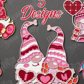 Intra απο ξύλο plywood 3mm-4mm πάχος – Πακέτο με πολυεπίπεδα στοιχειά για την ημέρα του Αγίου Βαλεντίνου Δίασταση  20x20 cm INTRAFABR-111808146 - Image 1