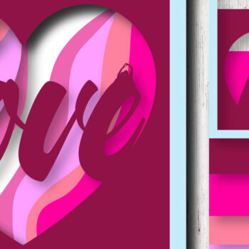 Intra απο ξύλο plywood 3mm-4mm πάχος – Κοπή λέιζερ με στρώσεις για την ημέρα του Αγίου Βαλεντίνου Δίασταση  20x20 cm INTRAFABR-21558392 - Image 1