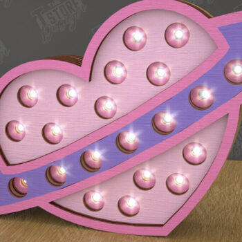 Intra απο ξύλο plywood 3mm-4mm πάχος – Ημέρα του Αγίου Βαλεντίνου Led Night Light | Καρδιά Δίασταση  20x20 cm INTRAFABR-111365462 - Image 1