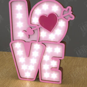 Intra απο ξύλο plywood 3mm-4mm πάχος – Ημέρα του Αγίου Βαλεντίνου Led Night Light | Αγάπη Δίασταση  20x20 cm INTRAFABR-111365473