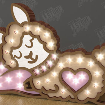 Intra απο ξύλο plywood 3mm-4mm πάχος – Ημέρα του Αγίου Βαλεντίνου Led Night Light | Πρόβατα Δίασταση 20x20 cm INTRAFABR-111365500 - Image 1