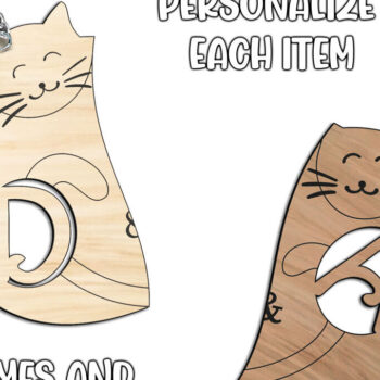 Intra απο ξύλο plywood 3mm-4mm πάχος – Μπρελόκ για την ημέρα του Αγίου Βαλεντίνου D Kitty Δίασταση  5x5 cm INTRAFABR-113319492 - Image 3