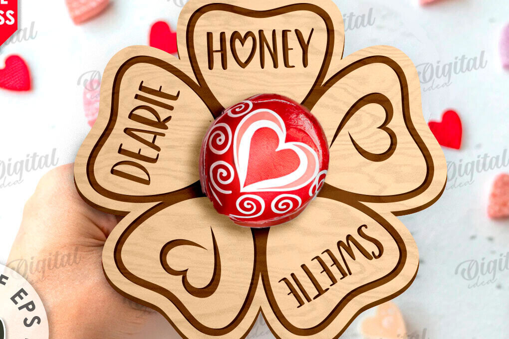 Intra απο ξύλο plywood 3mm-4mm πάχος – Κόψιμο Laser για την Ημέρα του Αγίου Βαλεντίνου Δίασταση  20x20 cm INTRAFABR-111751663