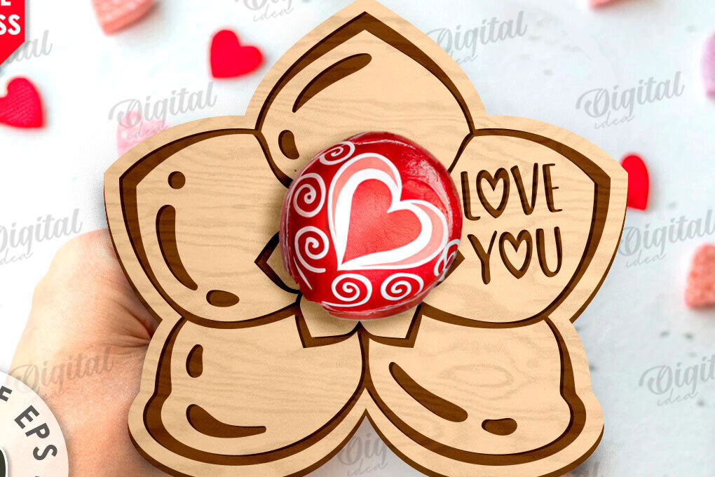 Intra απο ξύλο plywood 3mm-4mm πάχος – Κόψιμο Laser για την Ημέρα του Αγίου Βαλεντίνου Δίασταση  20x20 cm INTRAFABR-111752166