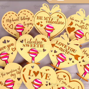 Intra απο ξύλο plywood 3mm-4mm πάχος – Πακέτο με γλειφιτζούρια για την ημέρα του Αγίου Βαλεντίνου Δίασταση  20x20 cm INTRAFABR-83942140