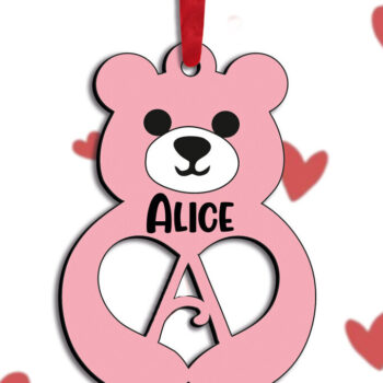 Intra απο ξύλο plywood 3mm-4mm πάχος – Ημέρα του Αγίου Βαλεντίνου Love Bear Επιστολή ένα δώρο Δίασταση 20x20 cm INTRAFABR-115168227 - Image 3