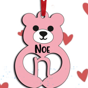 Intra απο ξύλο plywood 3mm-4mm πάχος – Δώρο για την ημέρα του Αγίου Βαλεντίνου Love Bear Letter N Δίασταση  20x20 cm INTRAFABR-115304183