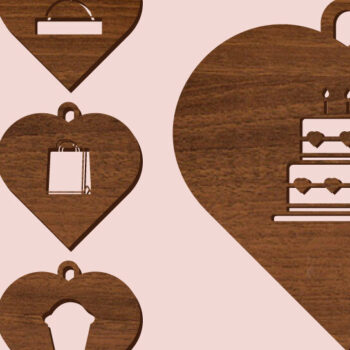 Intra απο ξύλο plywood 3mm-4mm πάχος – Σημάδι κοπής αγάπης για την ημέρα του Αγίου Βαλεντίνου Δίασταση  20x20 cm INTRAFABR-55532876 - Image 1