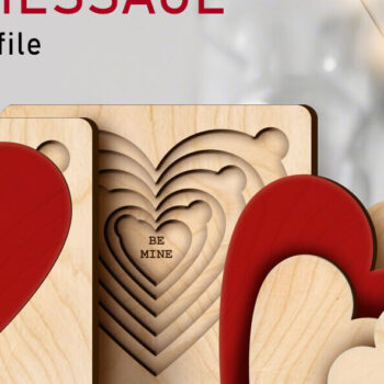 Intra απο ξύλο plywood 3mm-4mm πάχος – Μήνυμα ΑΓΑΠΗΣ για την Ημέρα του Αγίου Βαλεντίνου Δίασταση  20x20 cm INTRAFABR-89470121 - Image 1