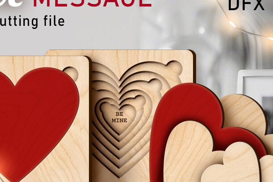 Intra απο ξύλο plywood 3mm-4mm πάχος – Μήνυμα ΑΓΑΠΗΣ για την Ημέρα του Αγίου Βαλεντίνου Δίασταση  20x20 cm INTRAFABR-89470121