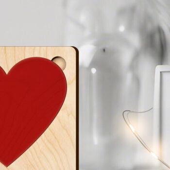 Intra απο ξύλο plywood 3mm-4mm πάχος – Μήνυμα ΑΓΑΠΗΣ για την Ημέρα του Αγίου Βαλεντίνου Δίασταση  20x20 cm INTRAFABR-89470121 - Image 2