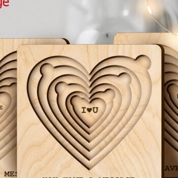 Intra απο ξύλο plywood 3mm-4mm πάχος – Μήνυμα ΑΓΑΠΗΣ για την Ημέρα του Αγίου Βαλεντίνου Δίασταση  20x20 cm INTRAFABR-89470121 - Image 4