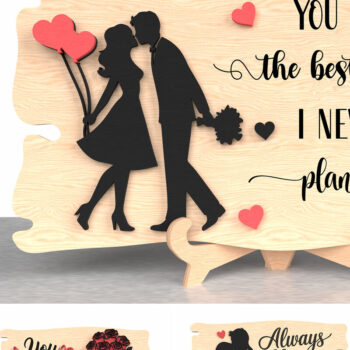 Intra απο ξύλο plywood 3mm-4mm πάχος – Πακέτα αγάπης για την ημέρα του Αγίου Βαλεντίνου Δίασταση  20x20 cm INTRAFABR-110819861 - Image 1