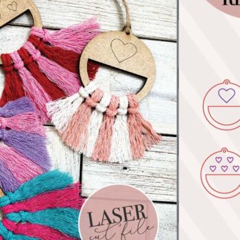 Intra απο ξύλο plywood 3mm-4mm πάχος – Ημέρα του Αγίου Βαλεντίνου Macrame Δίασταση  20x20 cm INTRAFABR-75009968 - Image 1