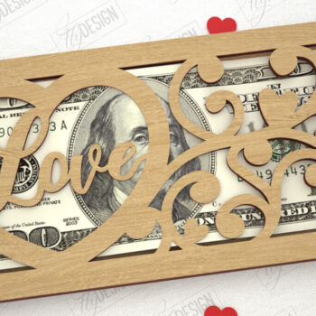 Intra απο ξύλο plywood 3mm-4mm πάχος – Πακέτο θήκης χρημάτων για την ημέρα του Αγίου Βαλεντίνου Δίασταση  20x20 cm INTRAFABR-111358168 - Image 2