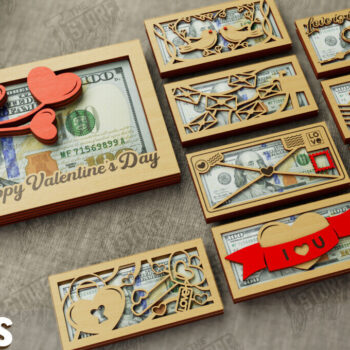 Intra απο ξύλο plywood 3mm-4mm πάχος – Πακέτο κατόχων χρημάτων για την ημέρα του Αγίου Βαλεντίνου Δίασταση  20x20 cm INTRAFABR-112499179 - Image 1