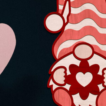 Intra απο ξύλο plywood 3mm-4mm πάχος – Αρχεία Gnome πολλαπλών επιπέδων για την ημέρα του Αγίου Βαλεντίνου Δίασταση  20x20 cm INTRAFABR-86933690 - Image 1