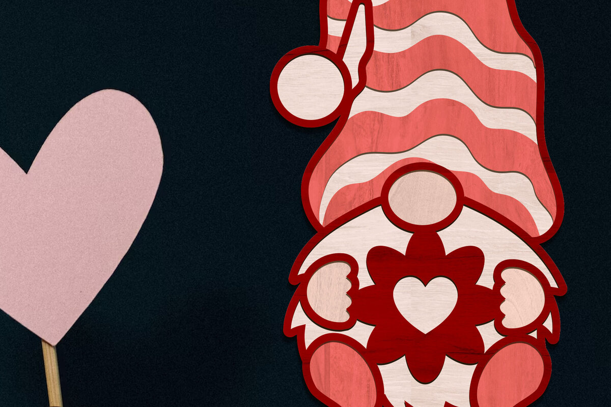 Intra απο ξύλο plywood 3mm-4mm πάχος – Αρχεία Gnome πολλαπλών επιπέδων για την ημέρα του Αγίου Βαλεντίνου Δίασταση  20x20 cm INTRAFABR-86933690