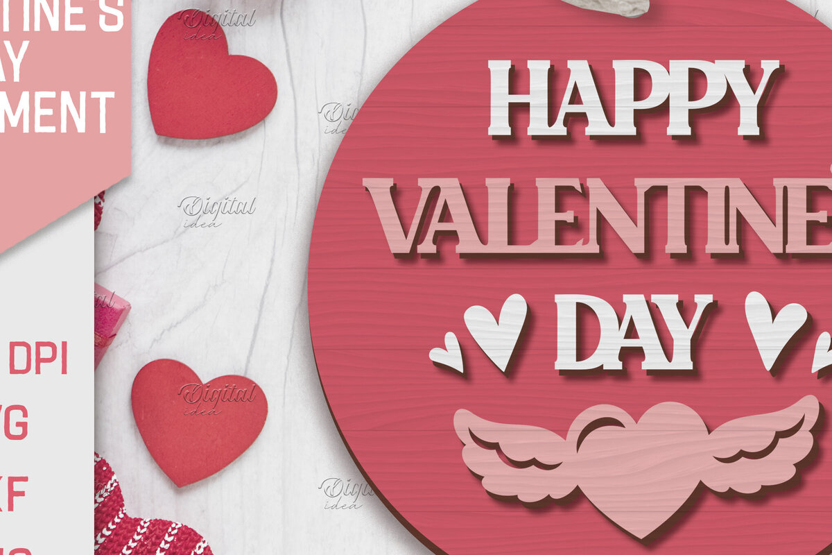 Intra απο ξύλο plywood 3mm-4mm πάχος – Λέιζερ στολίδι του Αγίου Βαλεντίνου. Αγαπήστε το Δίασταση  20x20 cm INTRAFABR-85707258