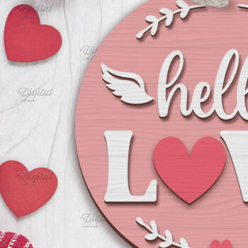 Intra απο ξύλο plywood 3mm-4mm πάχος – Λέιζερ στολίδι του Αγίου Βαλεντίνου. Αγαπήστε το Δίασταση  20x20 cm INTRAFABR-85706950 - Image 1