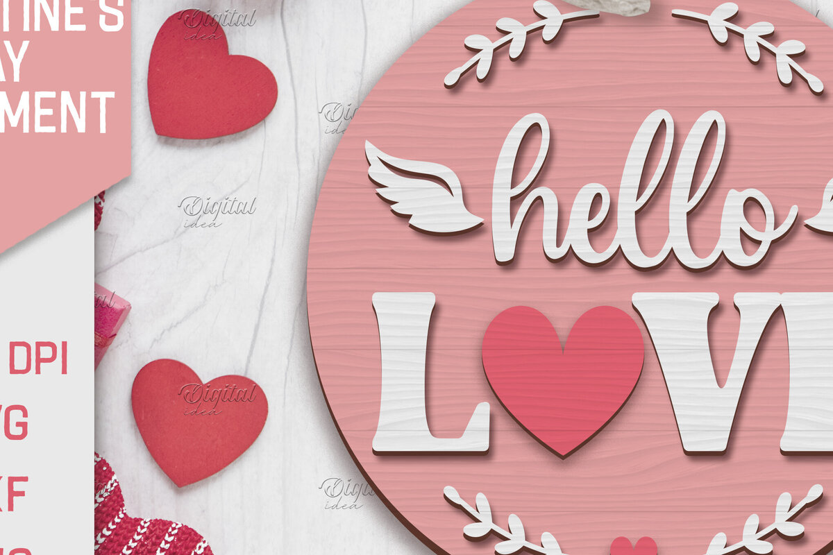 Intra απο ξύλο plywood 3mm-4mm πάχος – Λέιζερ στολίδι του Αγίου Βαλεντίνου. Αγαπήστε το Δίασταση  20x20 cm INTRAFABR-85706950