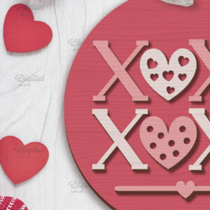 Intra απο ξύλο plywood 3mm-4mm πάχος – Λέιζερ στολίδι του Αγίου Βαλεντίνου. XoXo Δίασταση  20x20 cm INTRAFABR-85707498