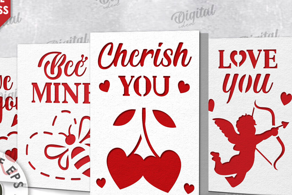 Intra απο ξύλο plywood 3mm-4mm πάχος – Πακέτο χάρτινων καρτών για την ημέρα του Αγίου Βαλεντίνου Δίασταση  20x20 cm INTRAFABR-114397089