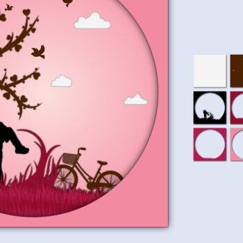 Intra απο ξύλο plywood 3mm-4mm πάχος – Χαρτί κοπής 3D για την ημέρα του Αγίου Βαλεντίνου Δίασταση  20x20 cm INTRAFABR-56466382 - Image 1