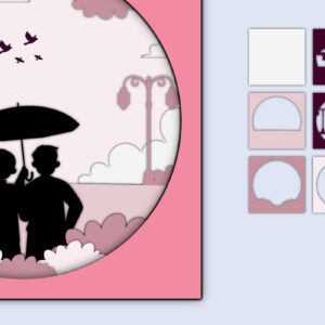 Intra απο ξύλο plywood 3mm-4mm πάχος – Χαρτί κοπής 3D για την ημέρα του Αγίου Βαλεντίνου Δίασταση  20x20 cm INTRAFABR-56550069