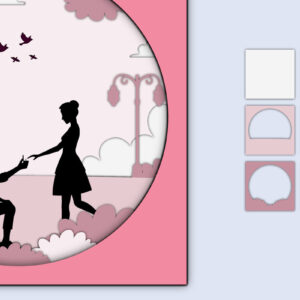 Intra απο ξύλο plywood 3mm-4mm πάχος – Χαρτί κοπής 3D για την ημέρα του Αγίου Βαλεντίνου Δίασταση  20x20 cm INTRAFABR-56550349