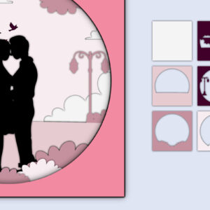 Intra απο ξύλο plywood 3mm-4mm πάχος – Χαρτί κοπής 3D για την ημέρα του Αγίου Βαλεντίνου Δίασταση  20x20 cm INTRAFABR-56550700