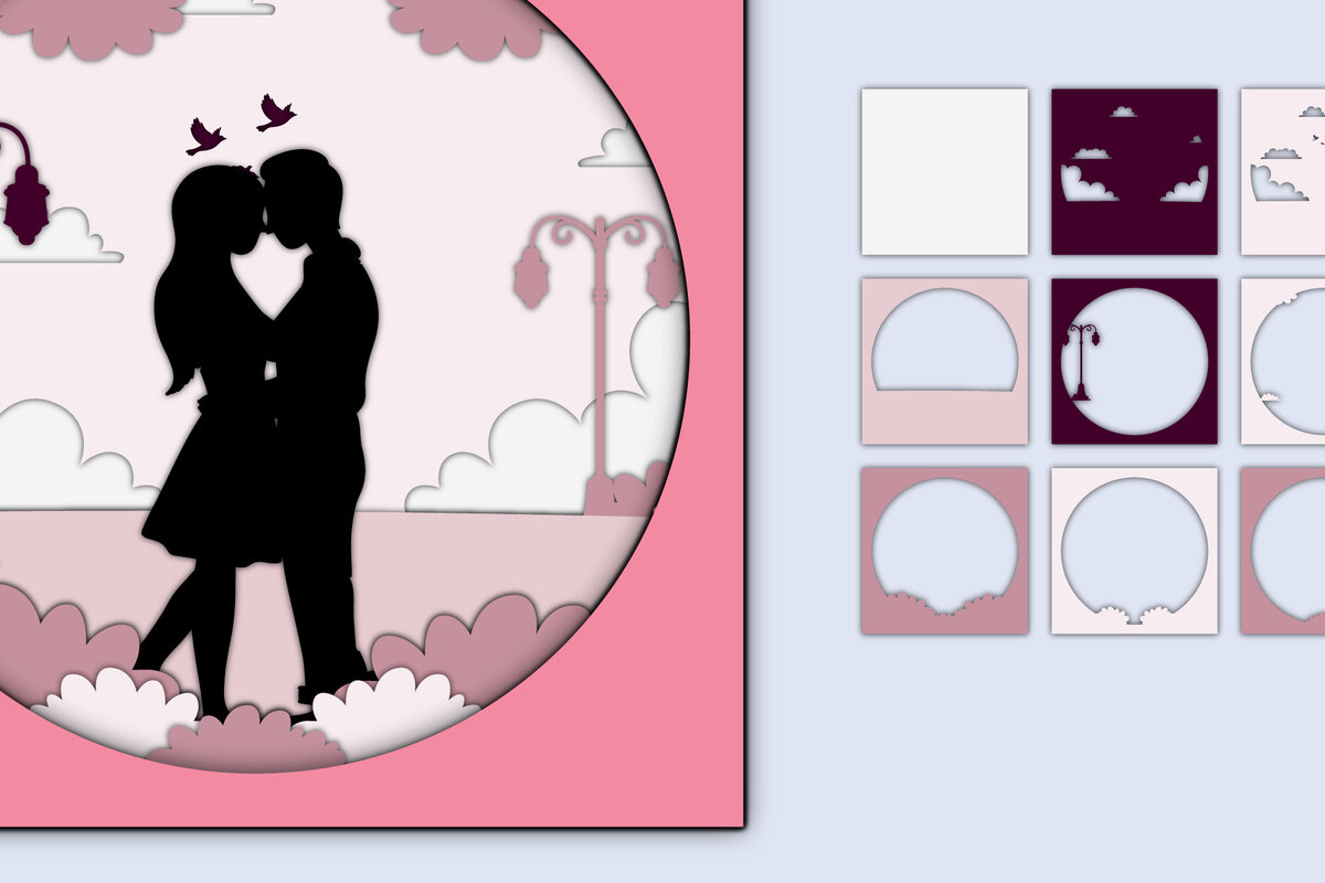 Intra απο ξύλο plywood 3mm-4mm πάχος – Χαρτί κοπής 3D για την ημέρα του Αγίου Βαλεντίνου Δίασταση  20x20 cm INTRAFABR-56550700